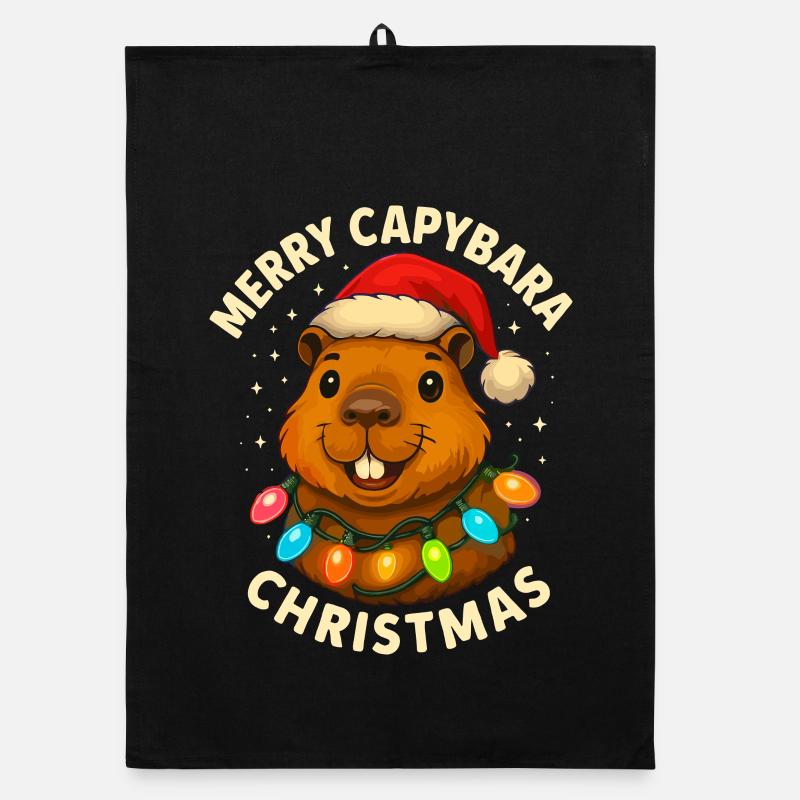 Noël de Capybara Noël de Noël Torchon bio