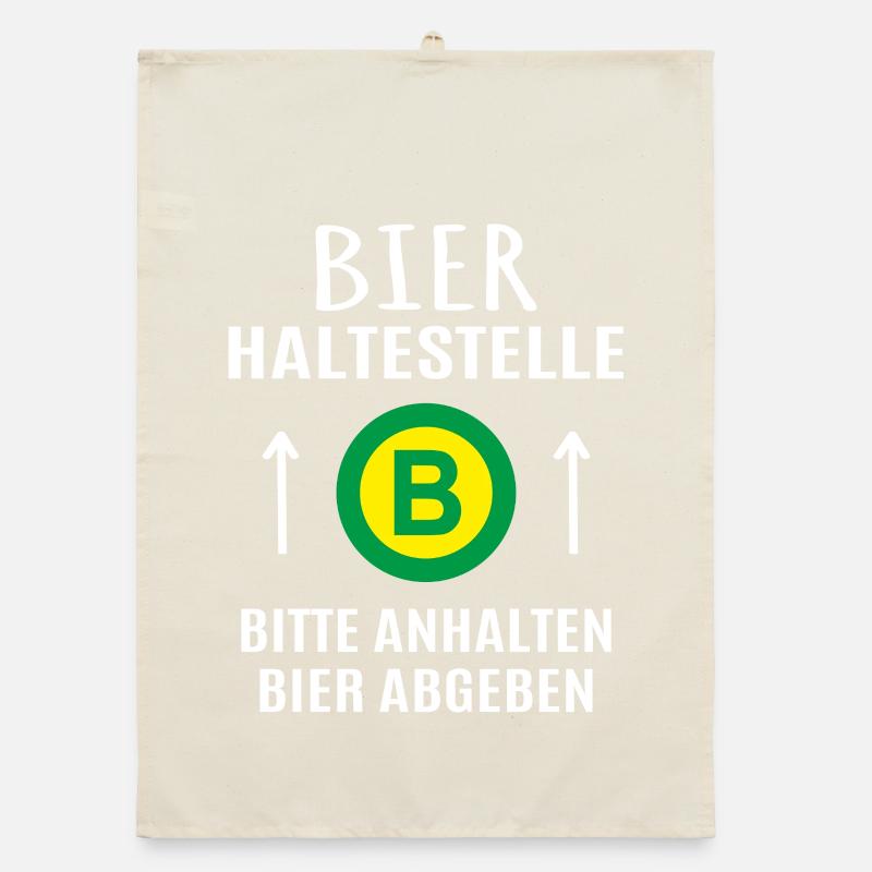 Bier Bierzelt Biertrinker Geschenk Bierhaltestelle Organic Geschirrtuch