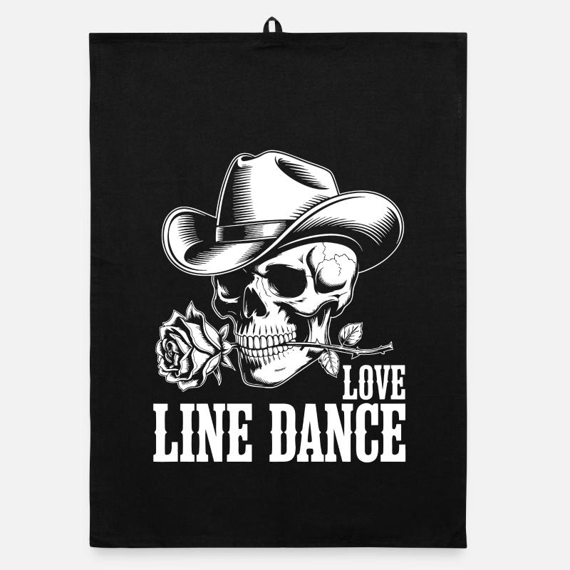 Knochen Cowboy Liebe Line Dance Organic Geschirrtuch