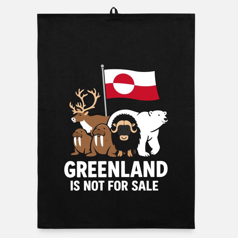 Greenland Pas À Vendre - Torchon bio - noir