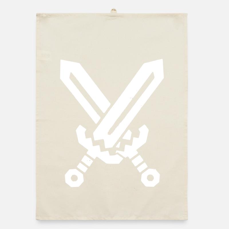 Pixel Schwerter 8-Bit Retro Organic Geschirrtuch