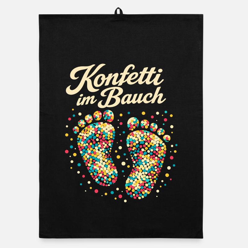 Grossesse enceinte de confettis de carnaval Torchon bio