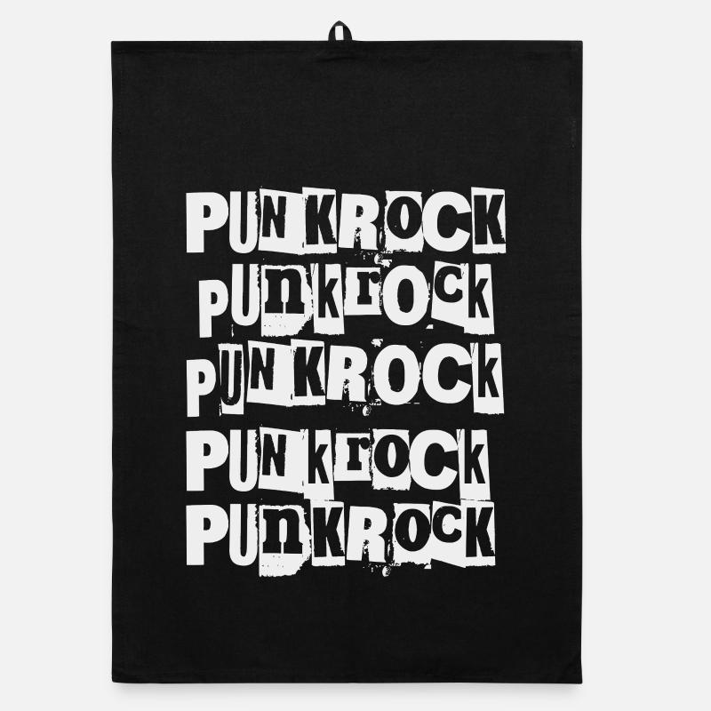 Punk Rock Repetition Print Organic dish towel