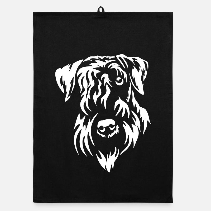 Cesky Terrier Head "Black Edition" Organic dish towel