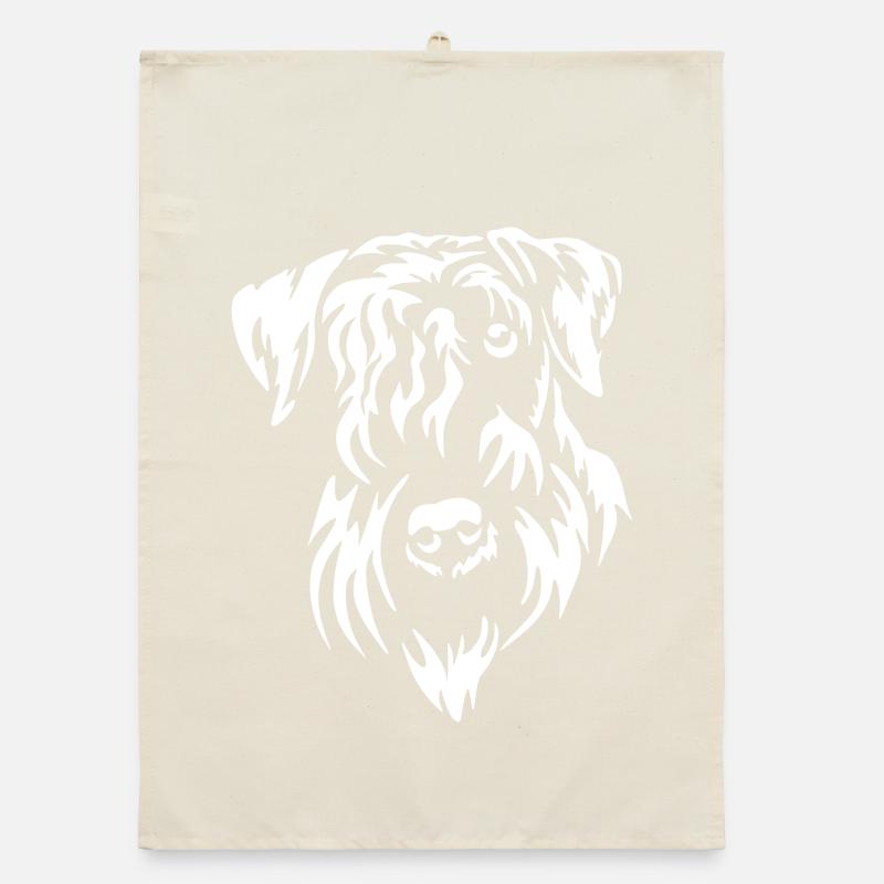 Cesky Terrier Head "Black Edition" Organic dish towel