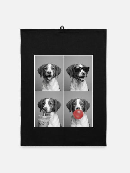 Hunde Brittany Hund - Organic Geschirrtuch - Schwarz - Vorne