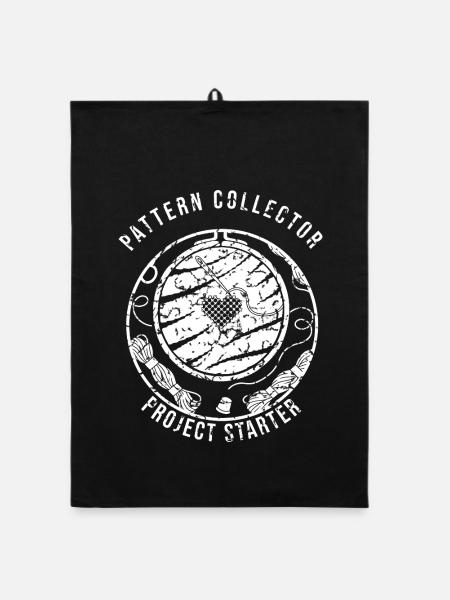 Kreuzstich Stickerei - Pattern Collector Project S - Organic Geschirrtuch - Schwarz - Vorne