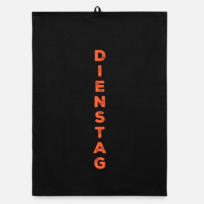 Dienstag - orange - Organic Geschirrtuch - Schwarz