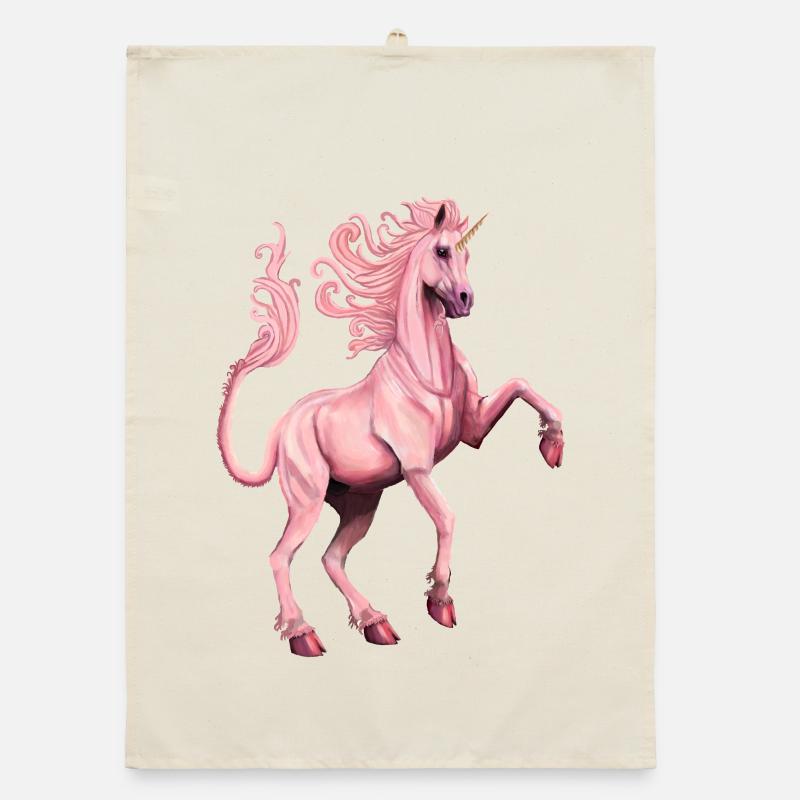 licorne rose Torchon bio