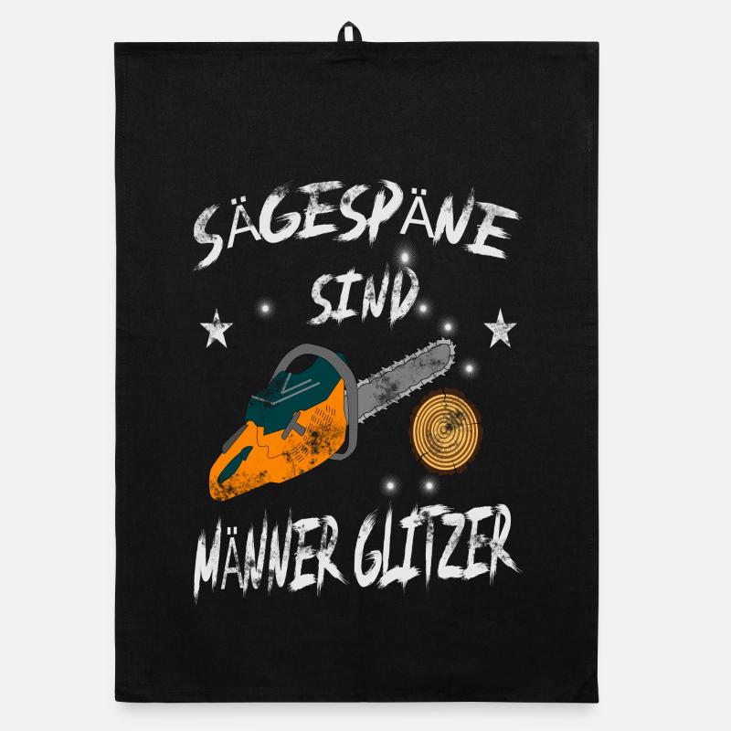 Sägespäne sind Männer Glitzer - Organic Geschirrtuch - Schwarz