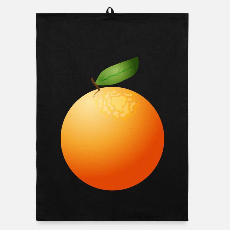 große saftige Orange mit Blatt Organic Geschirrtuch