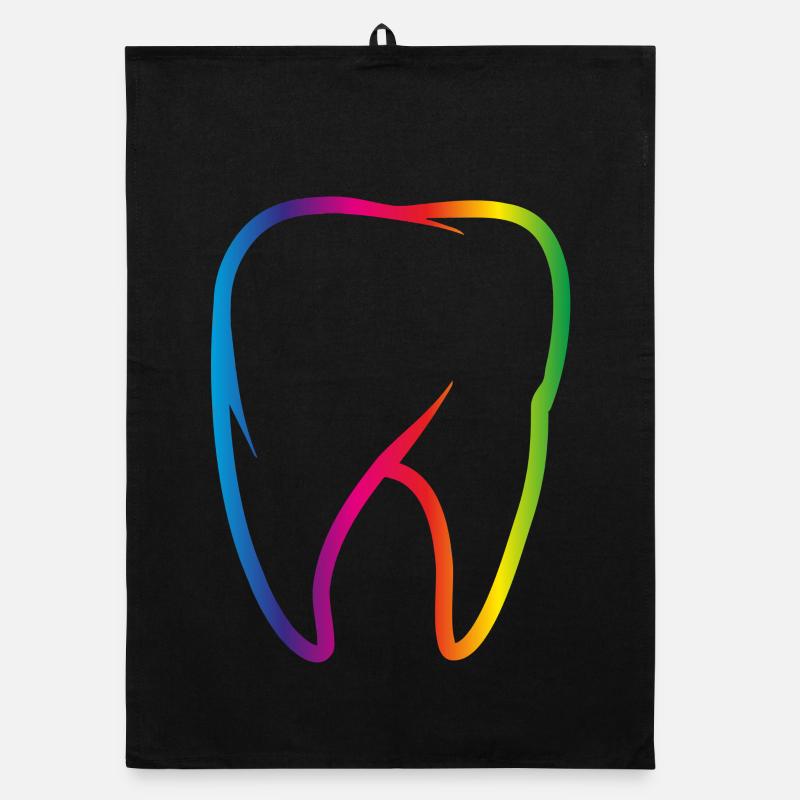 bright colorful rainbow tooth Organic dish towel