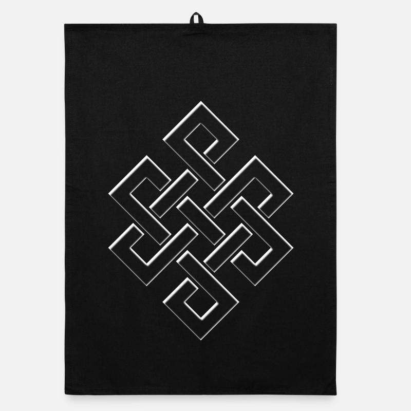 Endloser Ewiger Knoten buddhistisches Glückssymbol Organic Geschirrtuch
