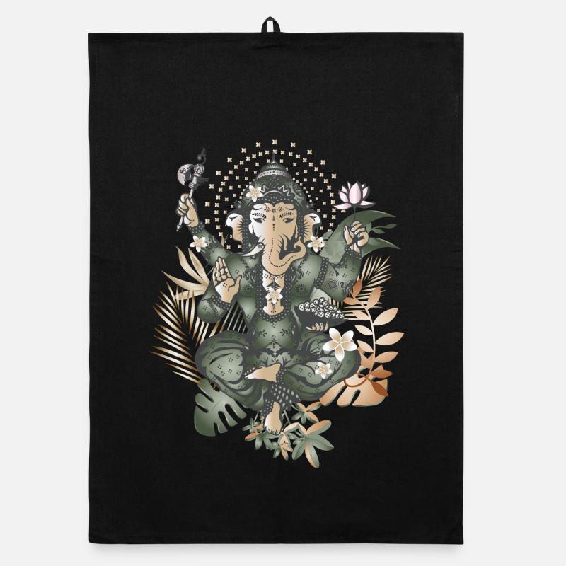 faszinierender Ganesha ein Gott mit Elefantenkopf Organic Geschirrtuch
