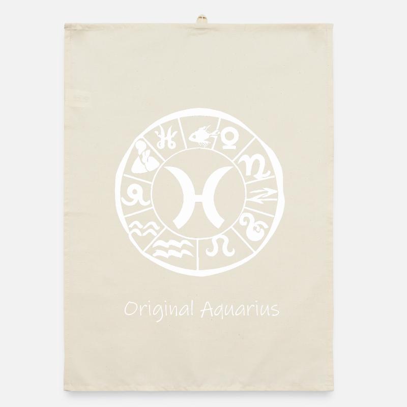 Sternzeichen Wassermann 001 weiß Organic Geschirrtuch
