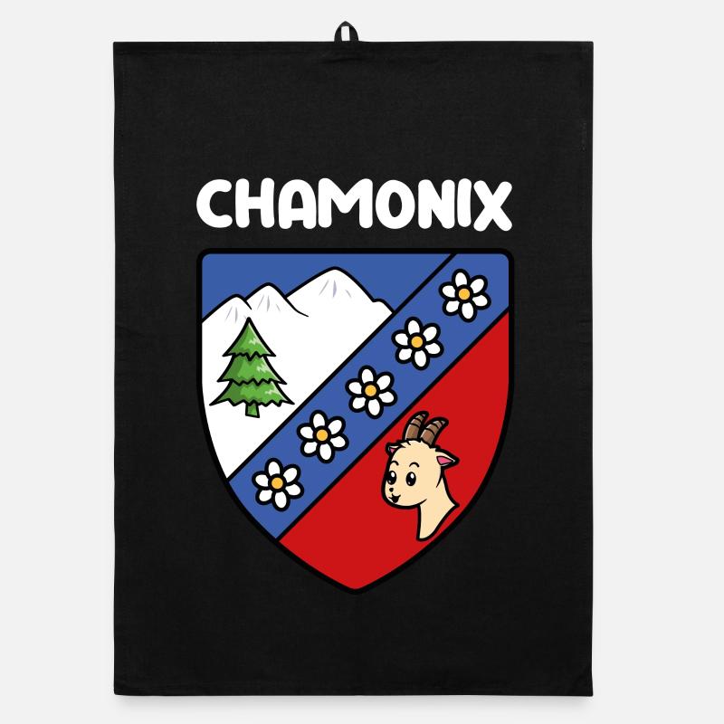 Drapeau Mignon Chamonix Mont Blanc Haute Savoie Torchon bio