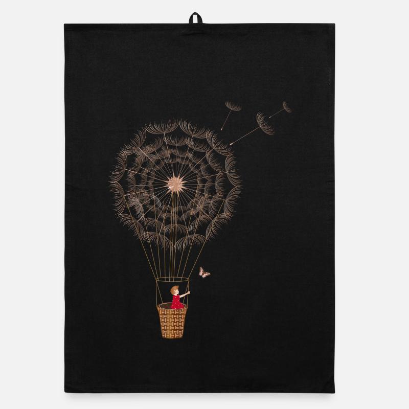 fantasievoller Pusteblumen Ballon Organic Geschirrtuch