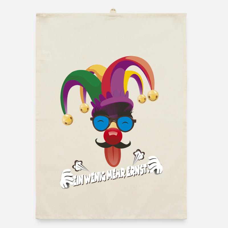 Bunter Jester mit Gläsern Organic Geschirrtuch