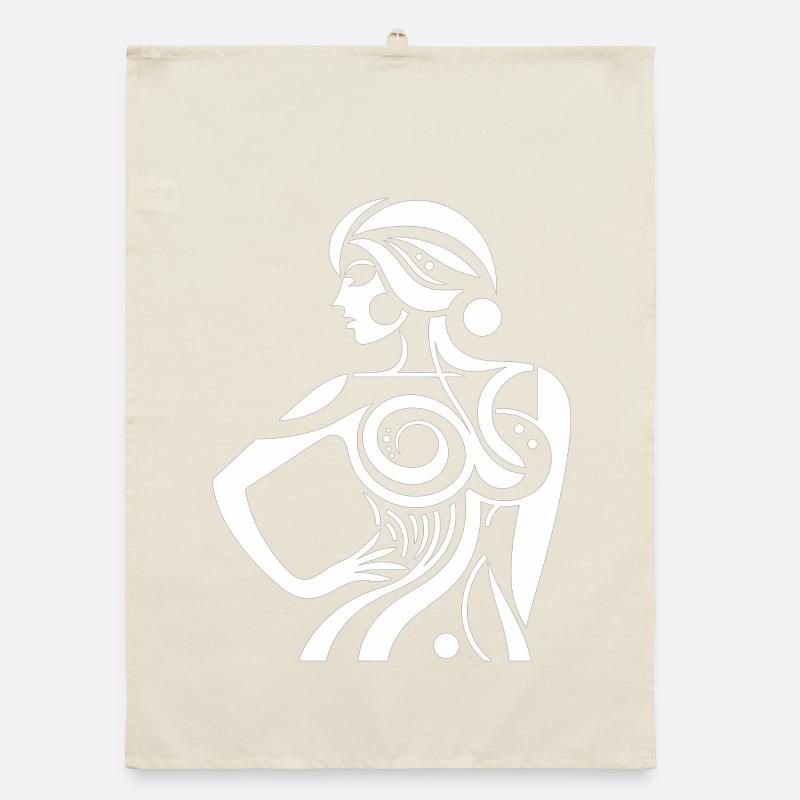 Abstrakte Linienheldin Organic Geschirrtuch
