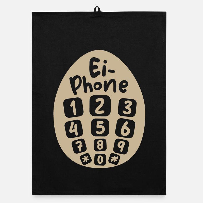 egg phone funny sayings easter symbol comic icon Organic dish towel