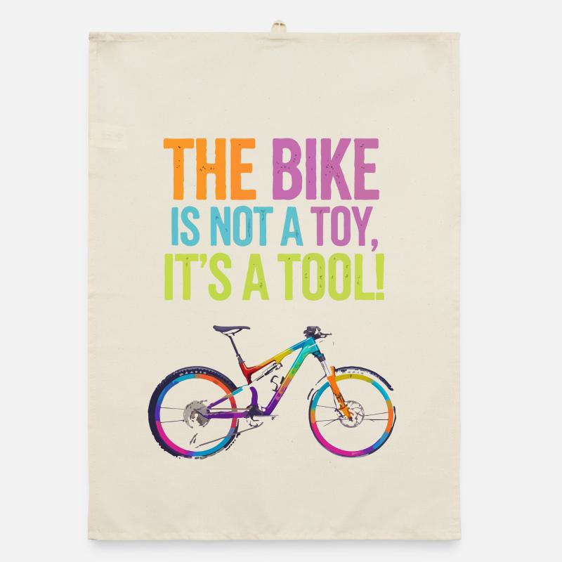 Vibrant Bicycle Quote Design Organic dish towel