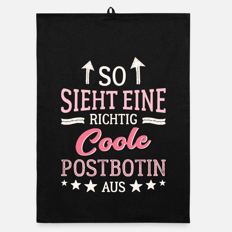 So sieht eine richtig coole Postbotin aus Kurier Organic Geschirrtuch