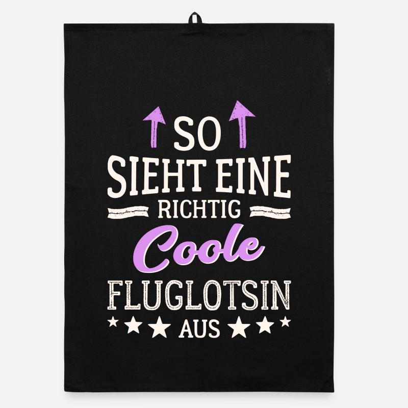 So sieht eine richtig coole Fluglotsin aus Organic Geschirrtuch