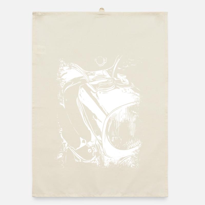 Two-stroke legend black and white Organic dish towel