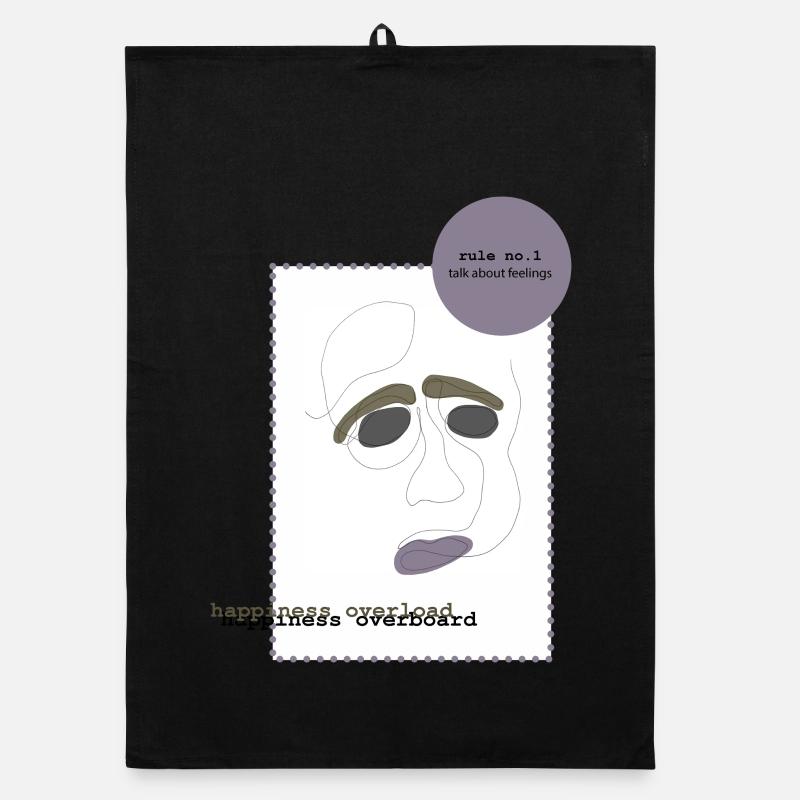 talk about feelings 1 - Organic Geschirrtuch - Schwarz