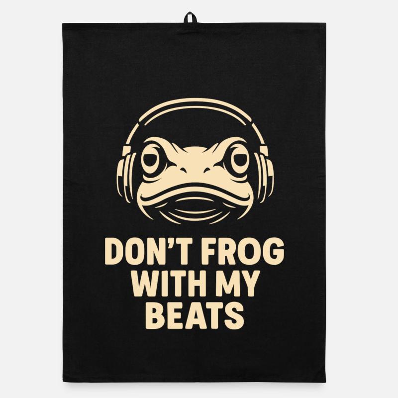 Grenouille avec un casque Torchon bio