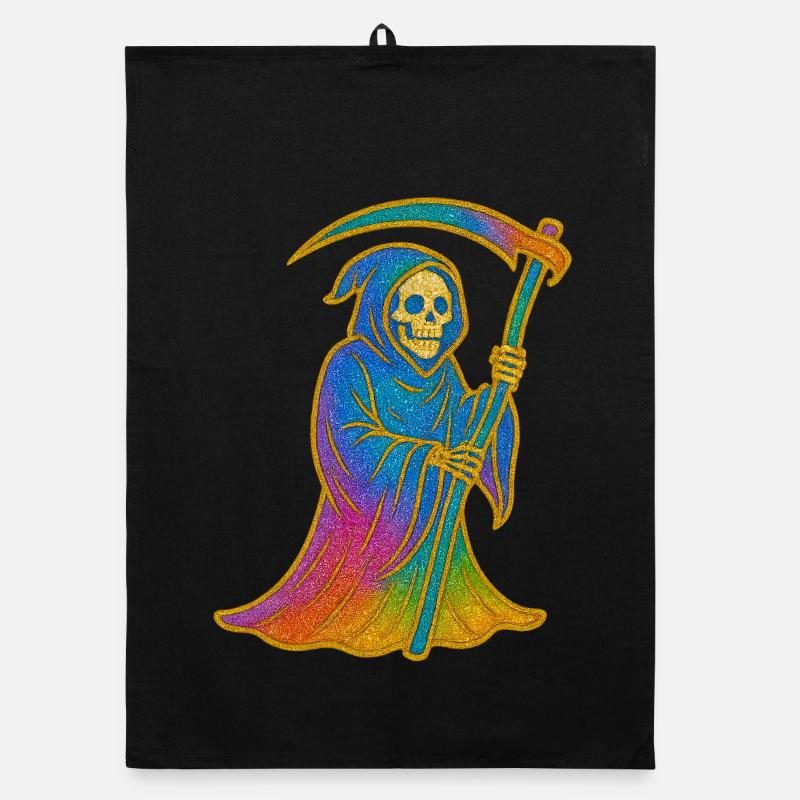 Death | Rainbow Grim Reaper Organic dish towel