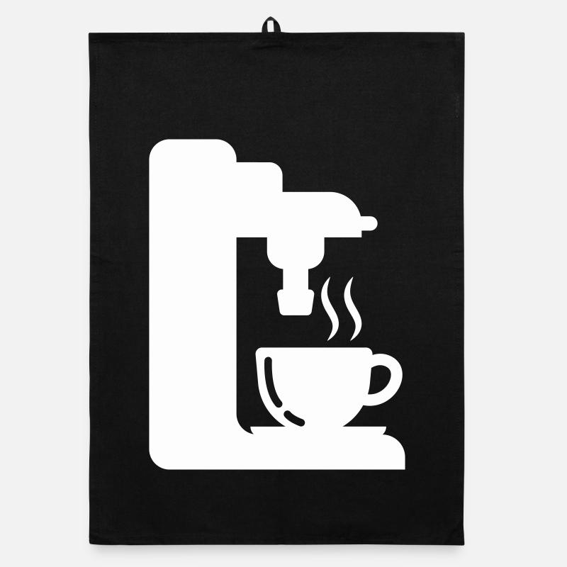 Illustration de café de contour de machine à expresso Torchon bio