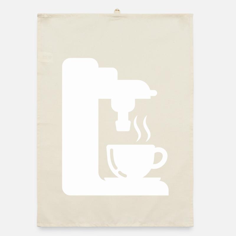 Espresso Machine Outline Coffee Illustration Organic dish towel