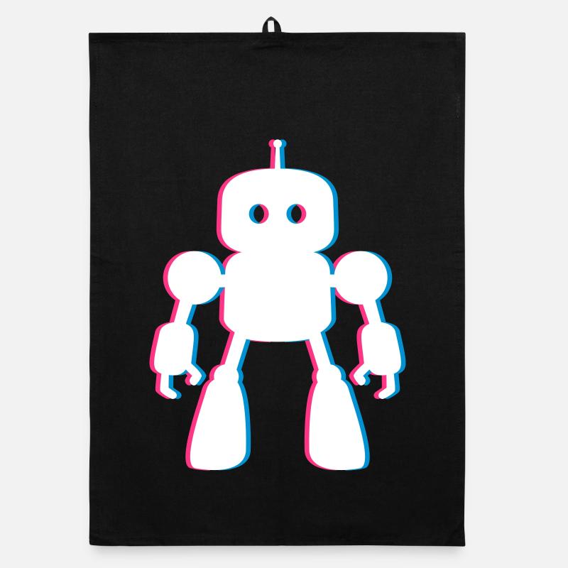 Robot 3D Effect – Future Meets AI Design Organic dish towel