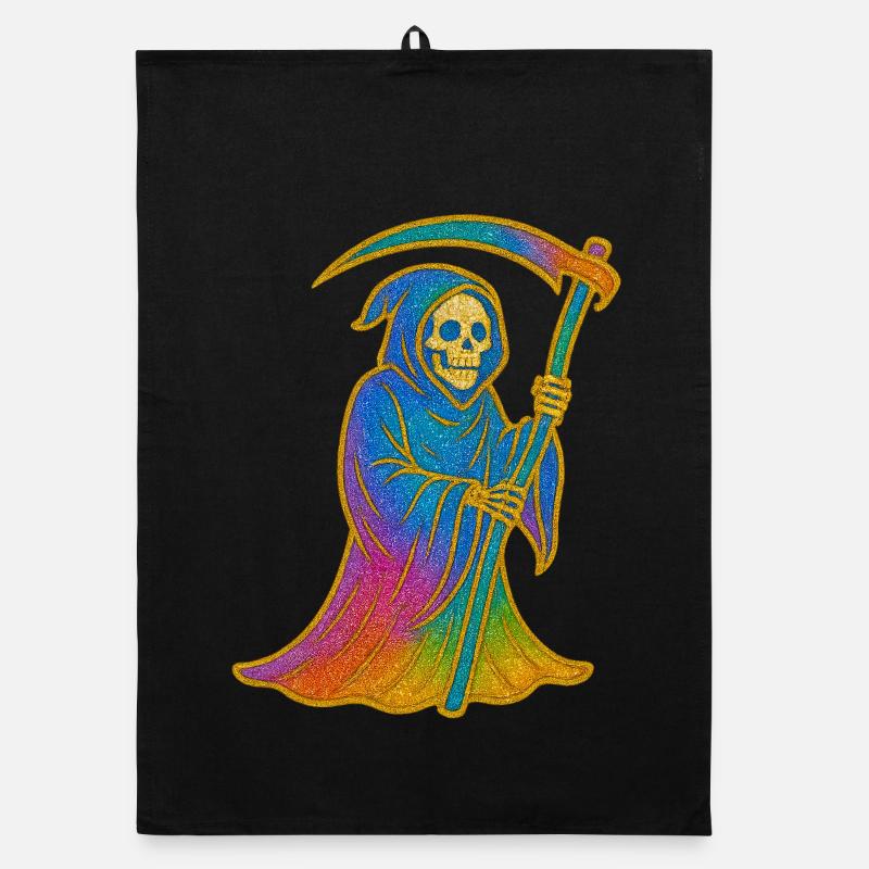 Regenbogen Sensenmann Organic Geschirrtuch