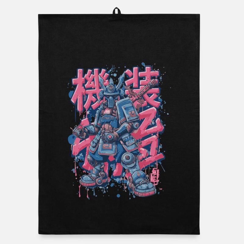 Samurai Mech – Motif de robot manga d’anime Torchon bio