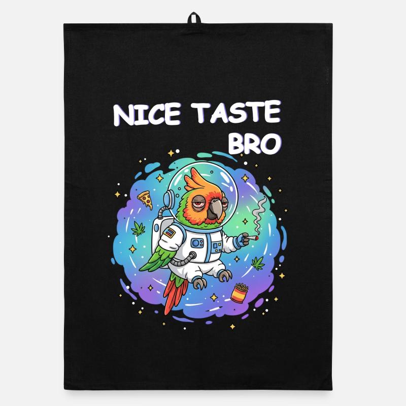 Space Weed Parrot Organic dish towel