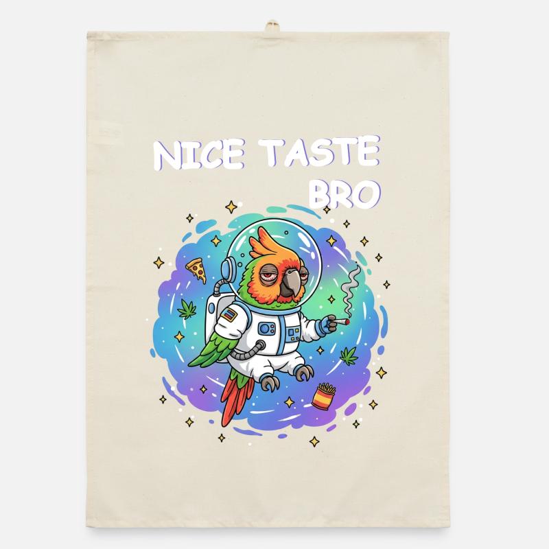 Space Weed Parrot Organic dish towel