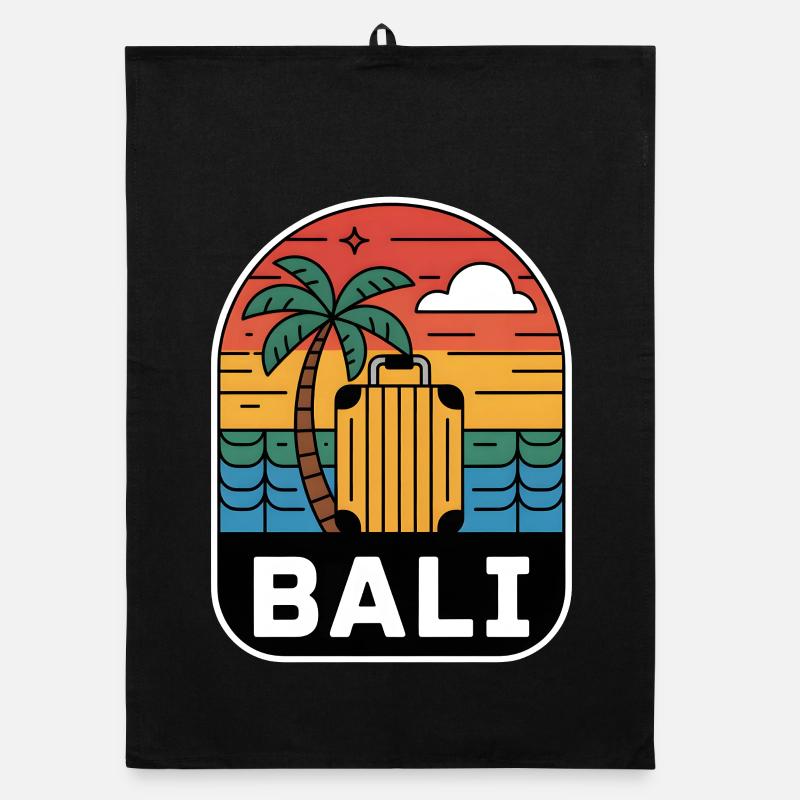 Coucher de soleil en valise de Bali Indonésie Torchon bio