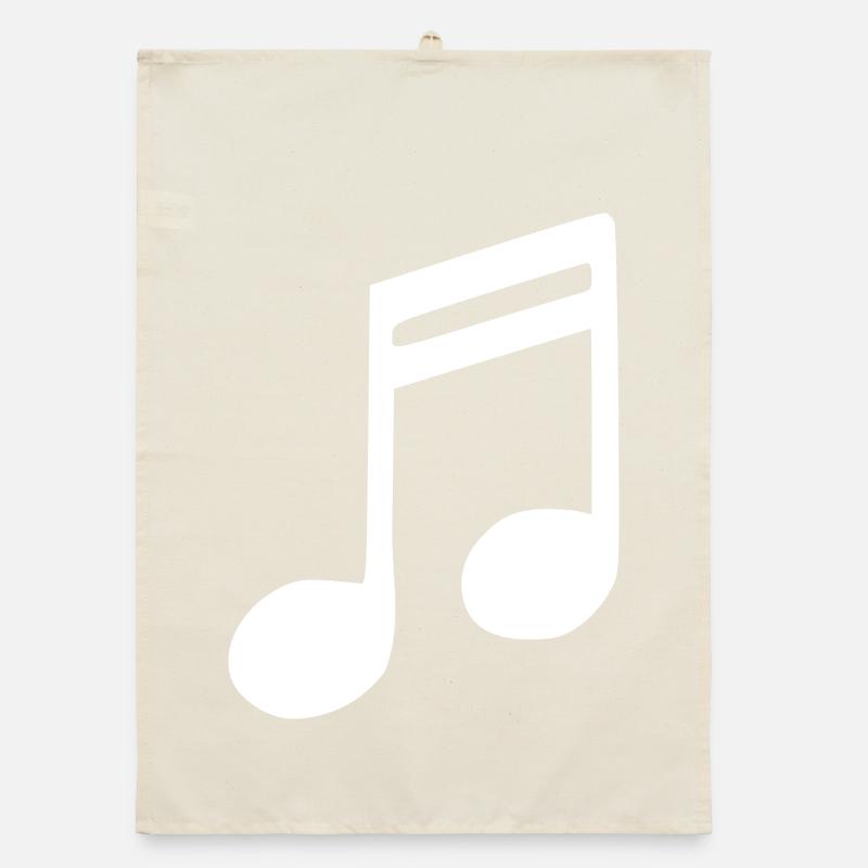 Music Note Musical Note White Organic dish towel