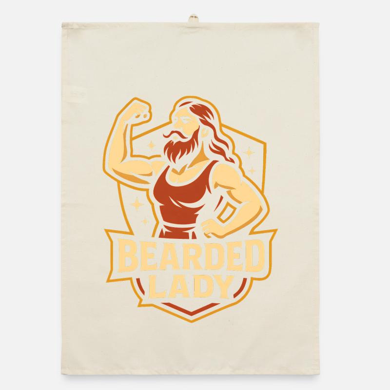 Zirkusdame mit Bart – Lustiger Kinderzirkus Organic Geschirrtuch