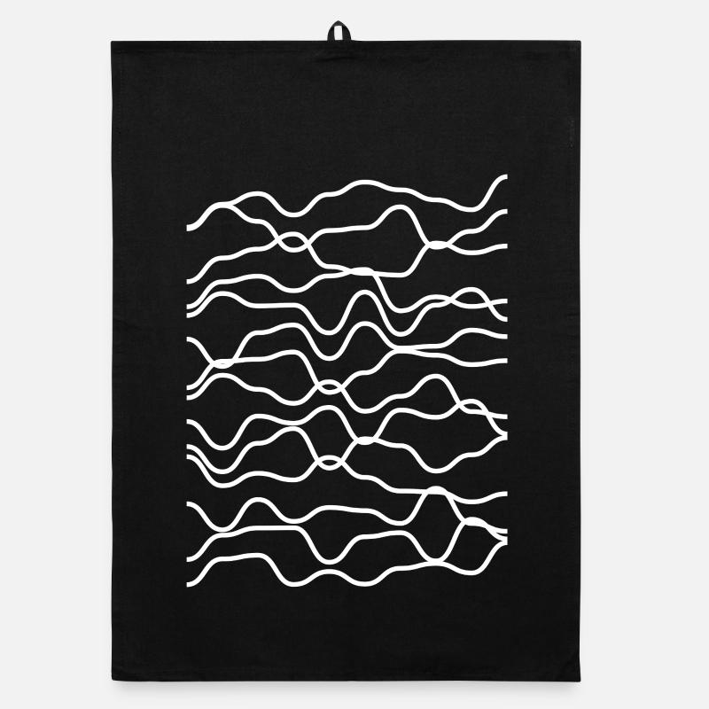 Monochrome Wellenlinienabstraktion Organic Geschirrtuch