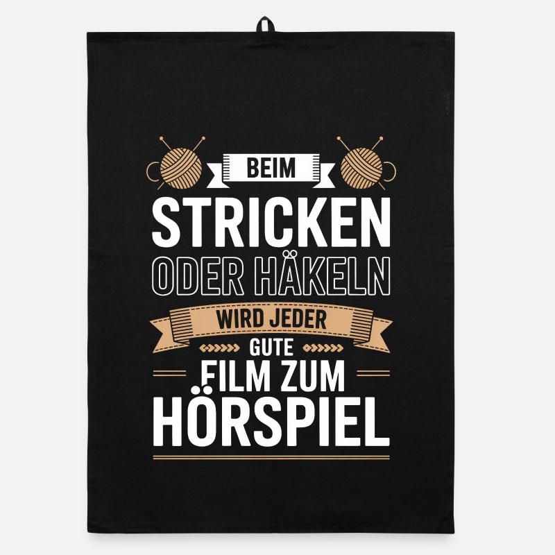 Beim Stricken oder Häkeln Filmhörspiel Organic Geschirrtuch
