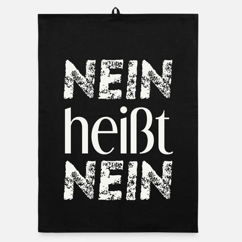 Nein heißt Nein Geschenkidee Feminismus Consent  Organic Geschirrtuch