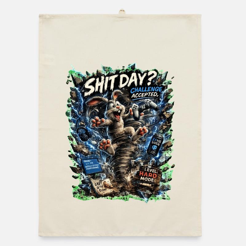 Shitday Challenge Kaninchen Hard Mode Organic Geschirrtuch