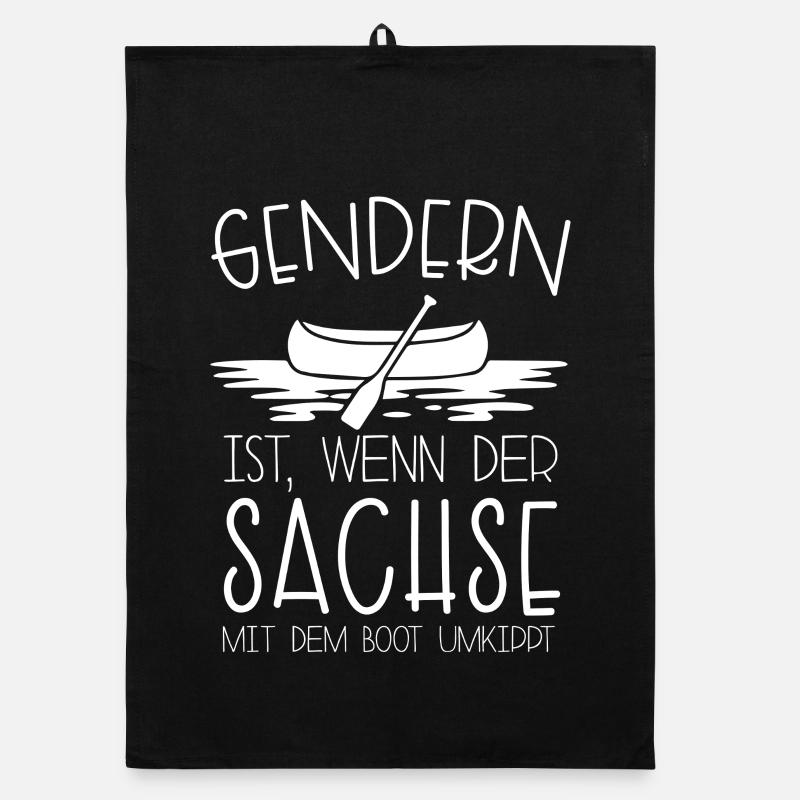 Gendern ist wenn der Sachse mit dem Boot umkippt Organic Geschirrtuch