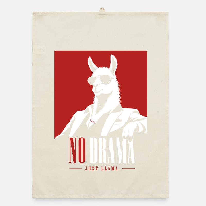 No Drama Just Llama Retro Lama Organic Geschirrtuch