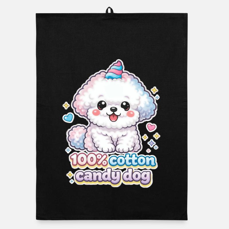 Chien à barbe à papa - mignon Bichon Frisé design Torchon bio