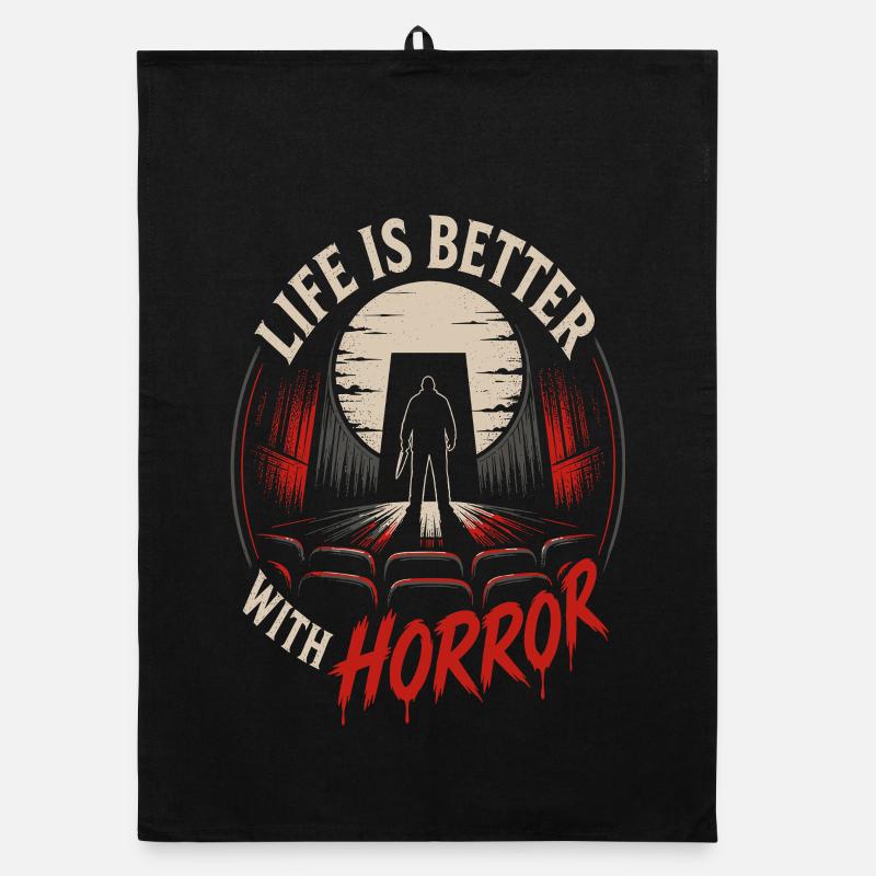 Life Is Better With Horror Retro Organic Geschirrtuch