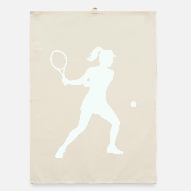 Tennis silhouette in swing Organic dish towel